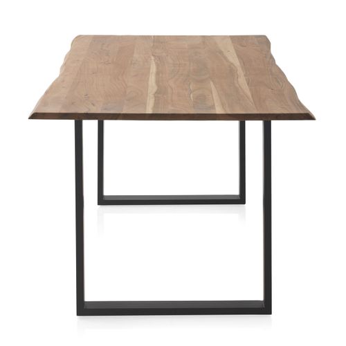Table En Acacia Massif 180x90 Avec Pieds En Métal Noir