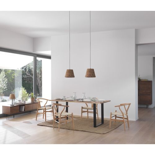 Table En Acacia Massif 180x90 Avec Pieds En Métal Noir