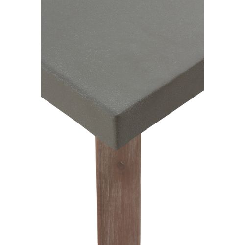 Table En Acacia Avec Plateau En Ciment Gris Clair 200x90 Cm