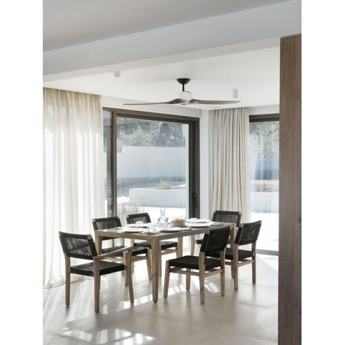 Table En Acacia Avec Plateau En Ciment Gris Clair 160x90 Cm