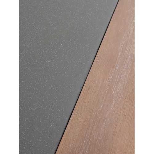 Table En Acacia Avec Plateau En Ciment Gris Clair 160x90 Cm