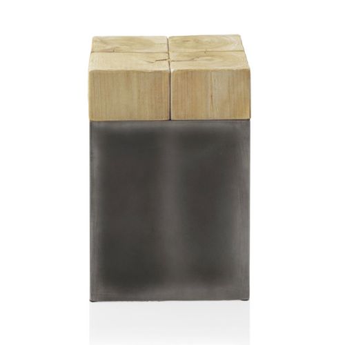 Tabouret En Épicéa Avec Base Laquée En Couleur Métallique