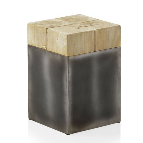 Tabouret En Épicéa Avec Base Laquée En Couleur Métallique