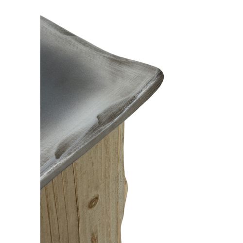 Tabouret Avec Assise Laquée En Couleur Métallique Et Base En Épicéa