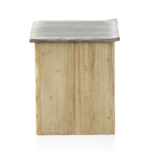 Tabouret Avec Assise Laquée En Couleur Métallique Et Base En Épicéa
