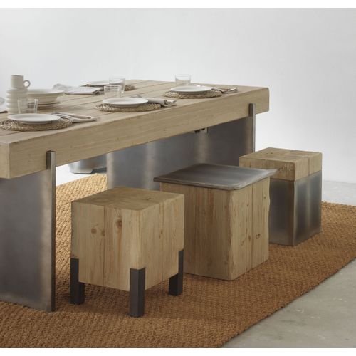 Table En Panneau De Fibres De Moyenne Densité Plaqué Épicéa 200x94