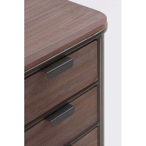 Chiffonnier En Métal Avec Plateau Et 4 Tiroirs En Sapin