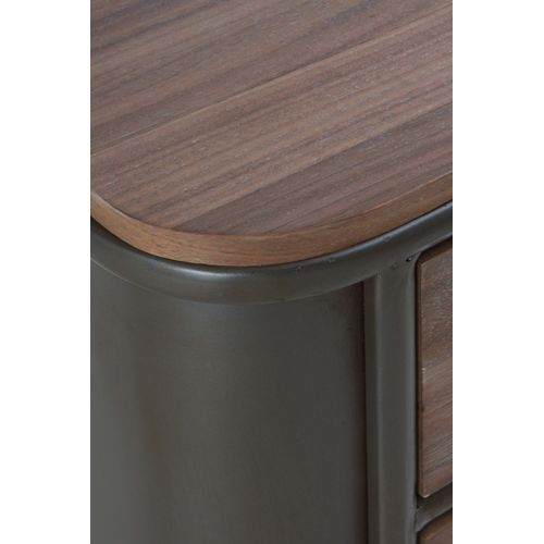 Chiffonnier En Métal Avec Plateau Et 4 Tiroirs En Sapin