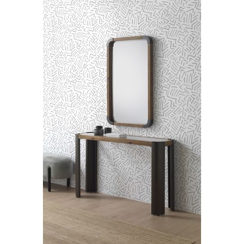 Miroir En Bois Avec Bords En Métal 67x113 Cm