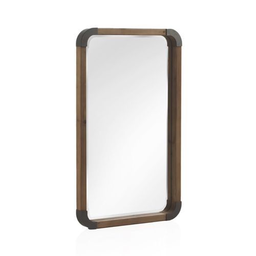 Miroir En Bois Avec Bords En Métal 67x113 Cm