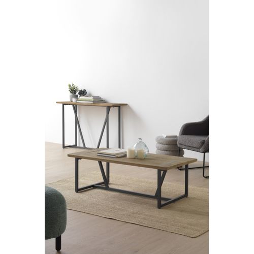 Table Basse En Métal Avec Plateau En Bois