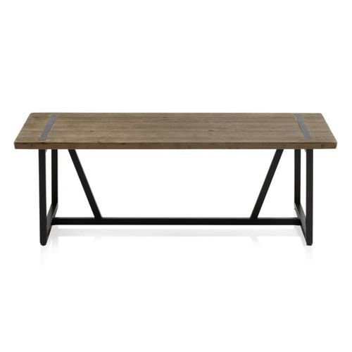Table Basse En Métal Avec Plateau En Bois