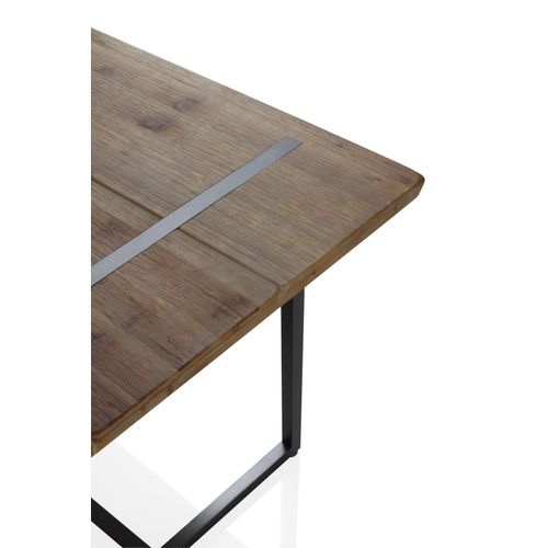 Table En Bois De Sapin 180x90 Avec Pieds En Métal Noir
