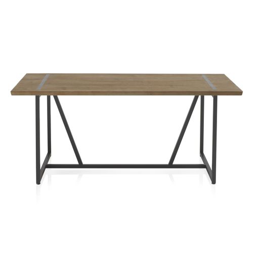 Table En Bois De Sapin 180x90 Avec Pieds En Métal Noir
