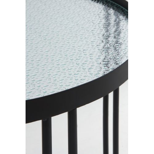Lot De 2 Tables D'appoint En Métal Avec Verre