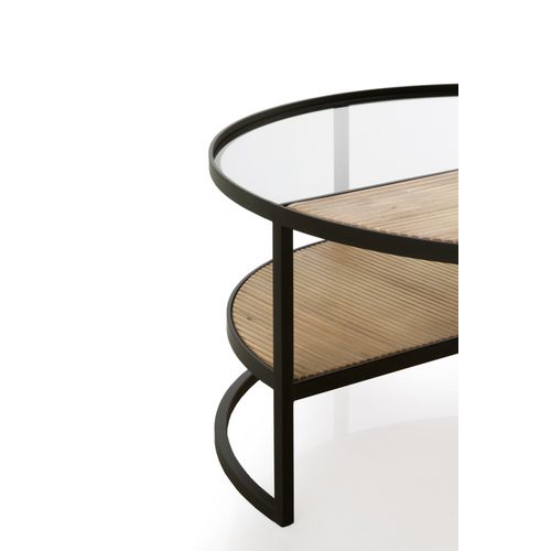 Table Basse En Métal Avec Bois Et Verre