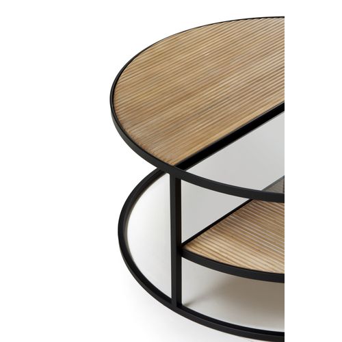 Table Basse En Métal Avec Bois Et Verre