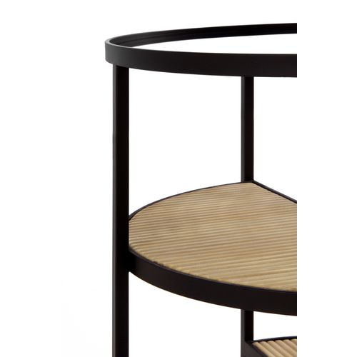 Table D'appoint En Métal Avec Bois Et Verre