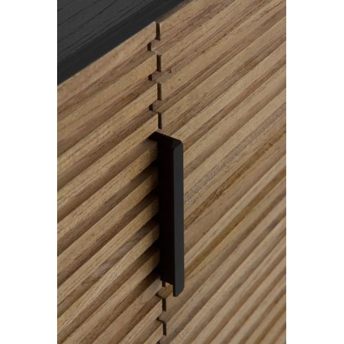 Buffet Plaqué En Frêne Noir Avec Portes Naturelles