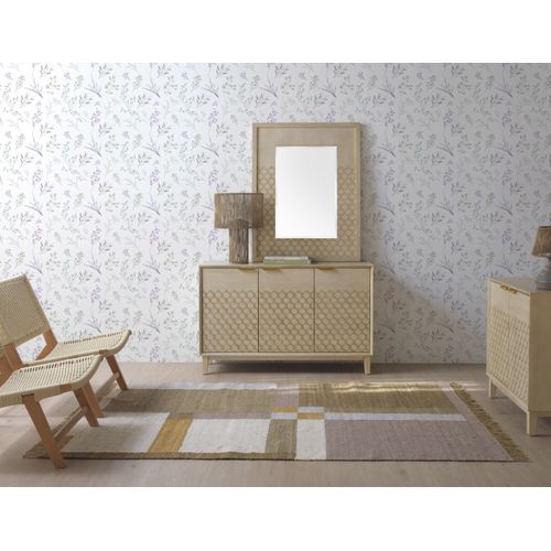Miroir Plaqué Chêne Et Beige