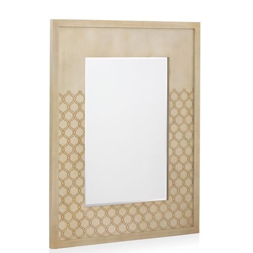 Miroir Plaqué Chêne Et Beige