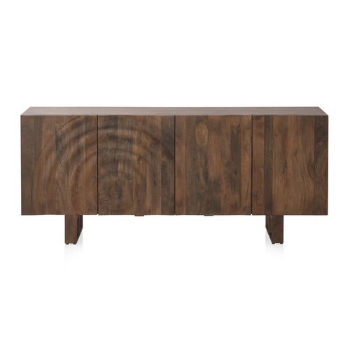 Buffet En Bois De Manguier Massif Avec 4 Portes Et Pieds En Bois