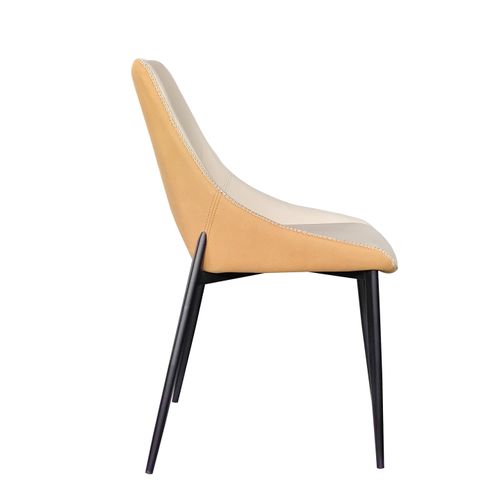 Lot De 4 Chaises Bicolores Beiges/moutarde