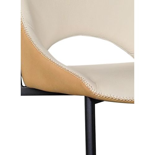 Lot De 4 Chaises Bicolores Beiges/moutarde