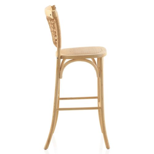 Lot De 2 Tabourets En Orme Avec Assise Et Dossier Tressés
