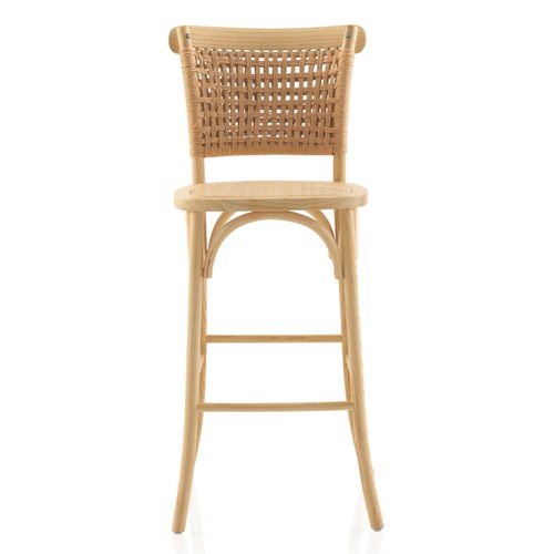Lot De 2 Tabourets En Orme Avec Assise Et Dossier Tressés