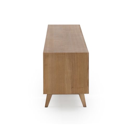 Meuble TV Avec Deux Portes Et Un Tiroir Plaqué En Frêne Naturel