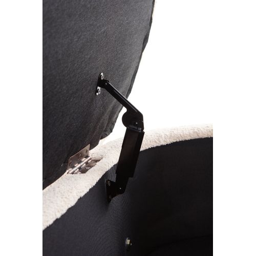 Tabouret Tapissé En Boucle Grise Avec Structure Et Pieds En Pin