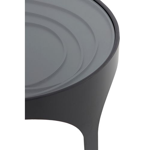 Table Basse Avec Plateau En Verre En Métal Noir