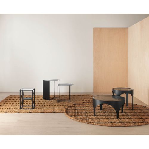 Table Basse Avec Plateau En Verre En Métal Noir