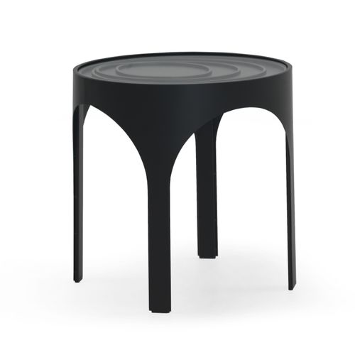 Table Basse Avec Plateau En Verre En Métal Noir