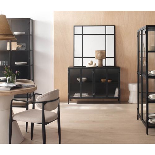 Miroir Carré 100x100 Carré Structure Métal Noir