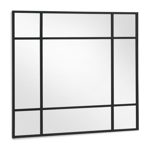 Miroir Carré 100x100 Carré Structure Métal Noir