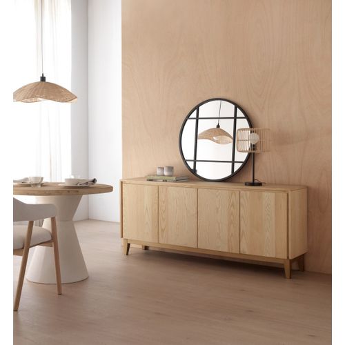 Miroir Rond Diamètre 80 Avec Encadrement En Métal Noir