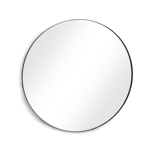 Miroir Rond Simple Diamètre 120 Cadre Métal Noir Structure Métal
