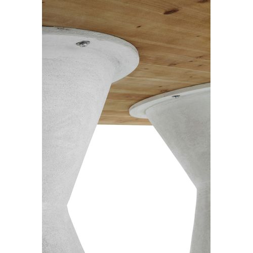 Table De Salle à Manger En Bois De Sapin Avec Base En Polyrésine