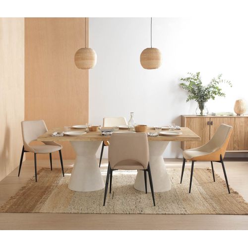 Table De Salle à Manger En Bois De Sapin Avec Base En Polyrésine