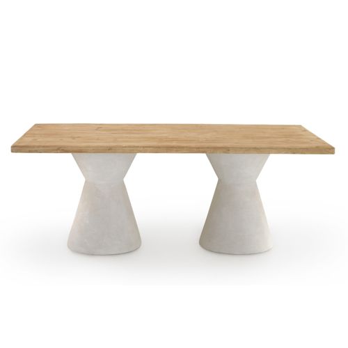 Table De Salle à Manger En Bois De Sapin Avec Base En Polyrésine