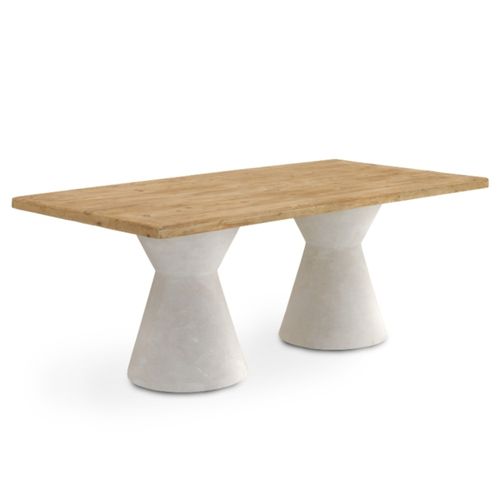 Table De Salle à Manger En Bois De Sapin Avec Base En Polyrésine