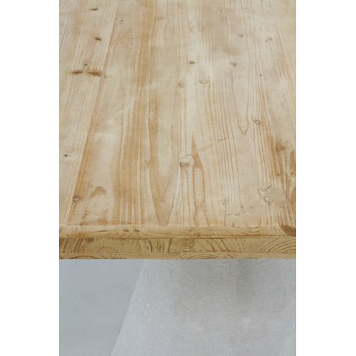 Table De Salle à Manger En Bois De Sapin Avec Base En Polyrésine