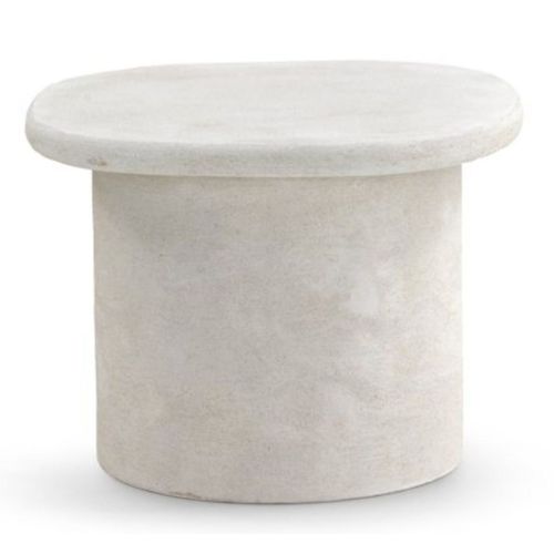 Table Basse En Polyrésine Couleur Ciment Blanc