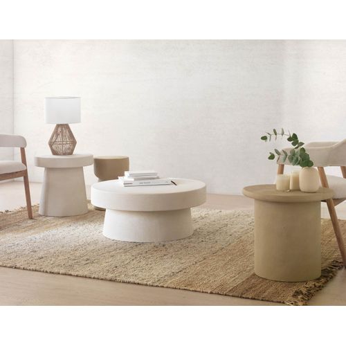 Table Basse En Polyrésine Couleur Ciment Sable