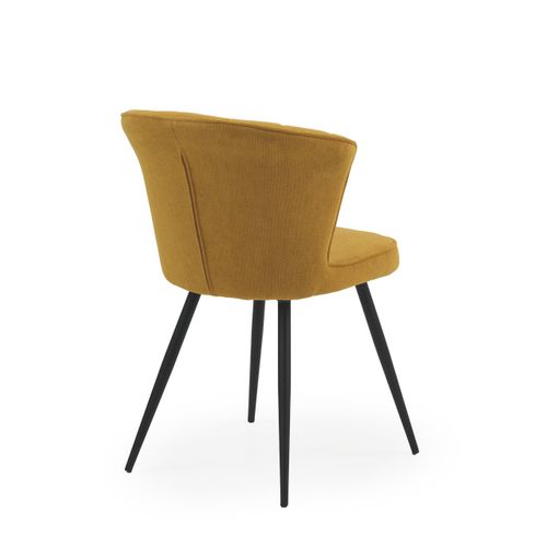 Lot De 4 Chaises Tapissées Couleur Moutarde Avec Pieds En Métal Noir