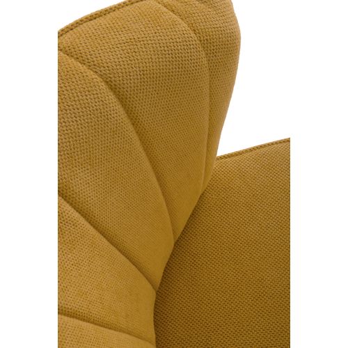 Lot De 4 Chaises Tapissées Couleur Moutarde Avec Pieds En Métal Noir