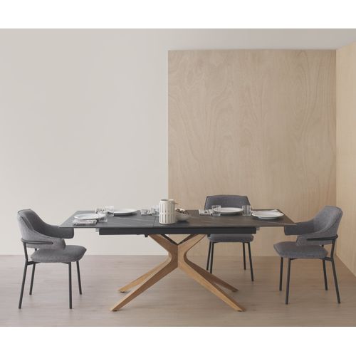 Lot De 4 Fauteuils En Chenille Gris Anthracite