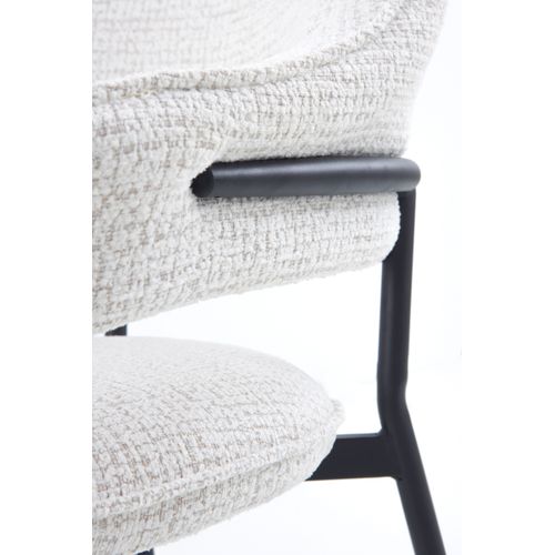 Lot De 4 Fauteuils En Chenille Blanc Chiné